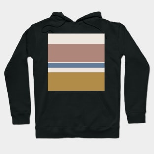 A selected incorporation of Light Grey, Dark Tan, Slate Blue and Light Taupe stripes. Hoodie